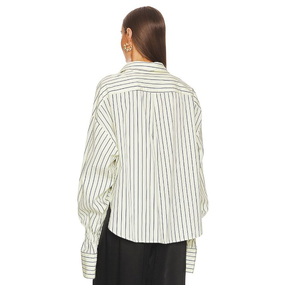 A.L.C. Monica Stripe Cotton Poplin Button-Down Shirt - Picture 3 of 4